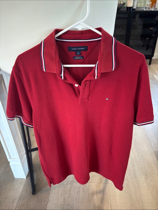 Tommy Hilfiger Other - Tommy Hilfiger Red Polo with Contrast Stripe Trim